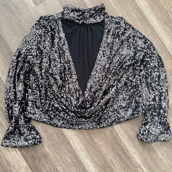 Free People Moonstruck Top Size M Black - Picture 7 of 13